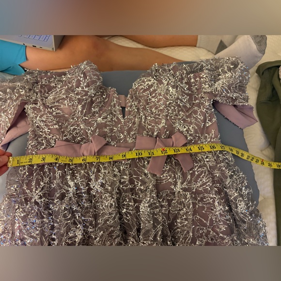 For Love And Lemons - Brynne Lavender and Silver Lace Dress - Picture 11 of 15